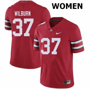 Women's Ohio State Buckeyes #37 Trayvon Wilburn Red Nike NCAA College Football Jersey Hot YGM2644SQ